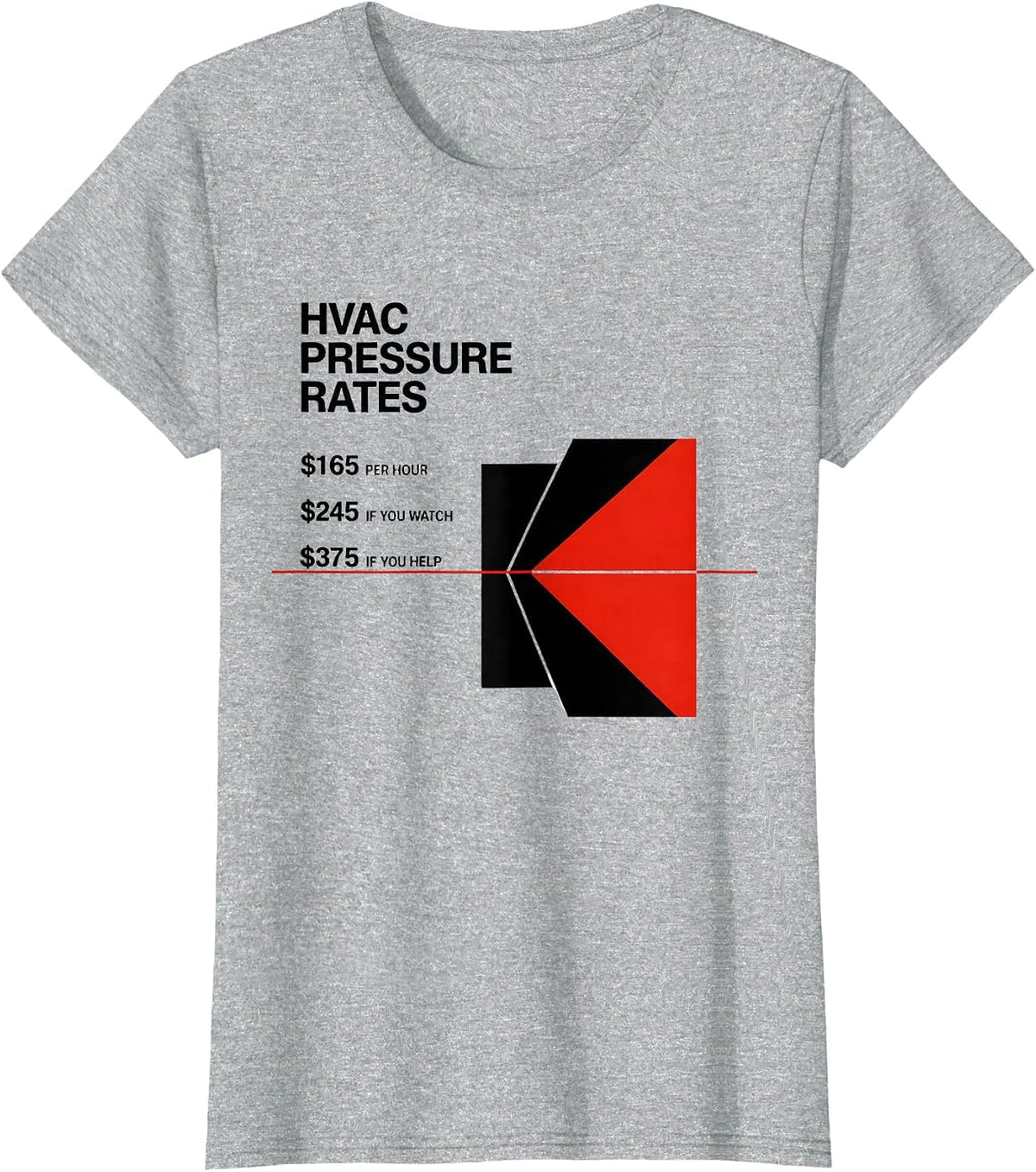 HVAC Pressure Rates Funny HVAC Technician Trade Humor T-Shirt - Heather Grey