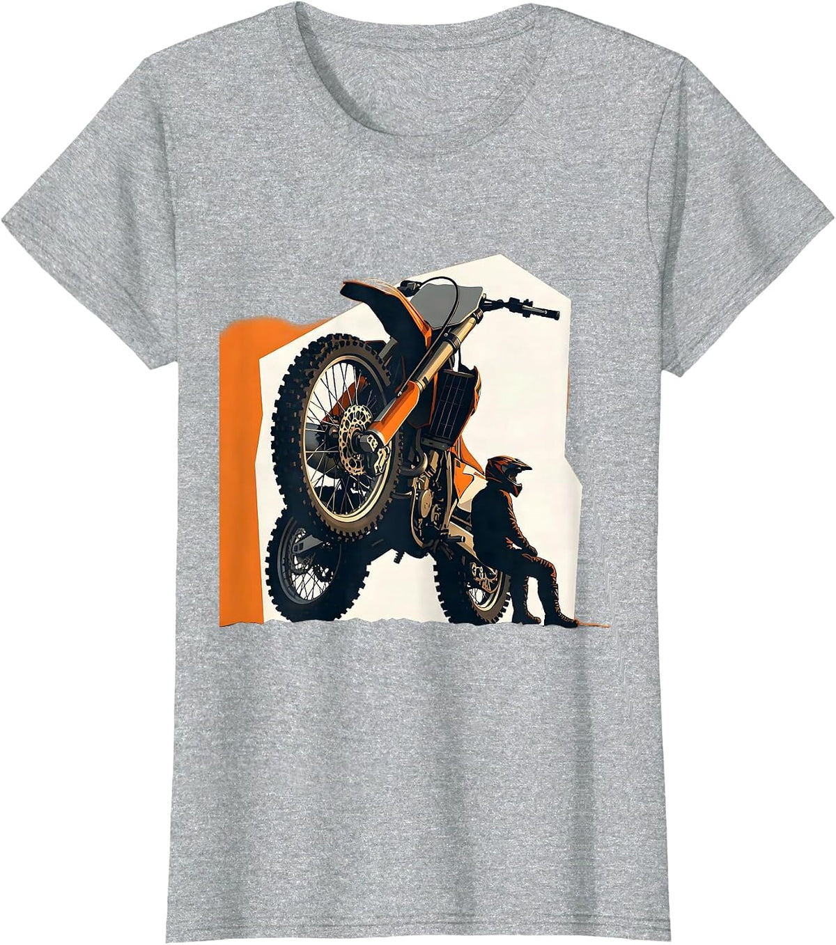 Women's Motocross Bike Crash Funny Dirt Bike Rider Humor T-Shirt - Heather Grey