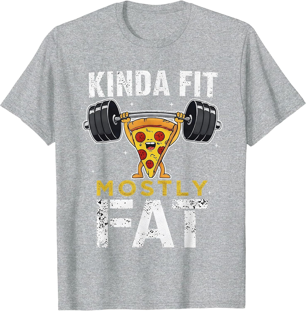Kinda Fit Mostly Fat Funny Gym Workout Sarcastic Fitness Men T-Shirt - Heather Grey