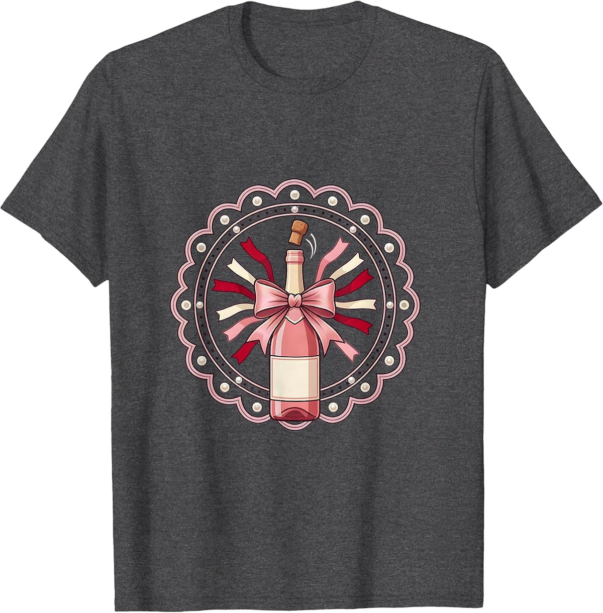 Men's Birthday Champagne Pop Confetti Celebration Graphic T-Shirt - Dark Heather Grey