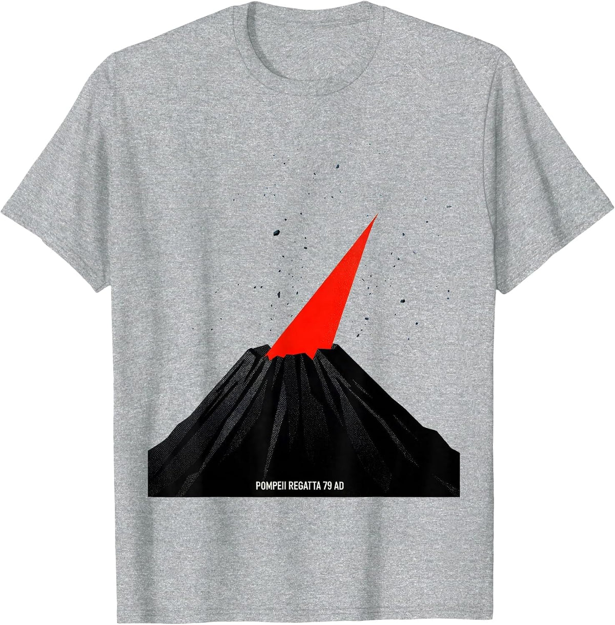 Men's Pompeii Regatta 79 AD Funny Volcano History Pun Humor T-Shirt - Heather Grey