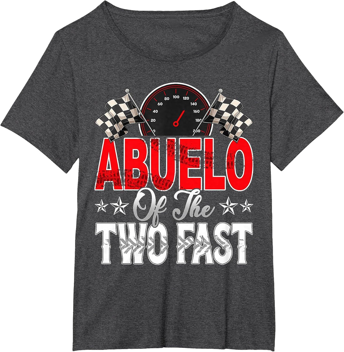 Abuelo of The Two Fast Second Birthday Racing Car Family T-Shirt - Dark Heather Grey