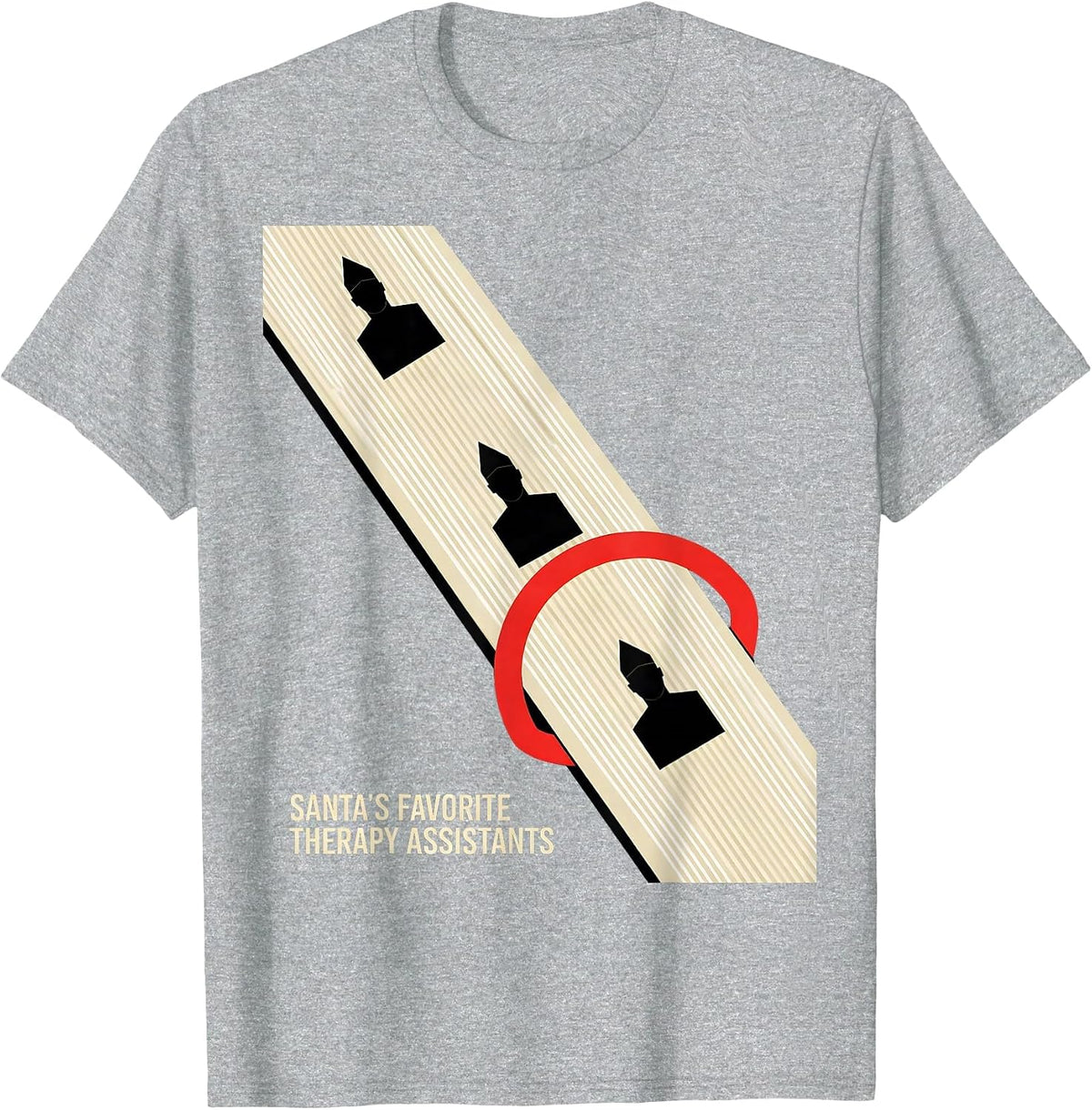 Men's Santa's Favorite Therapy Assistants Funny Physical Therapy T-Shirt - Heather Grey