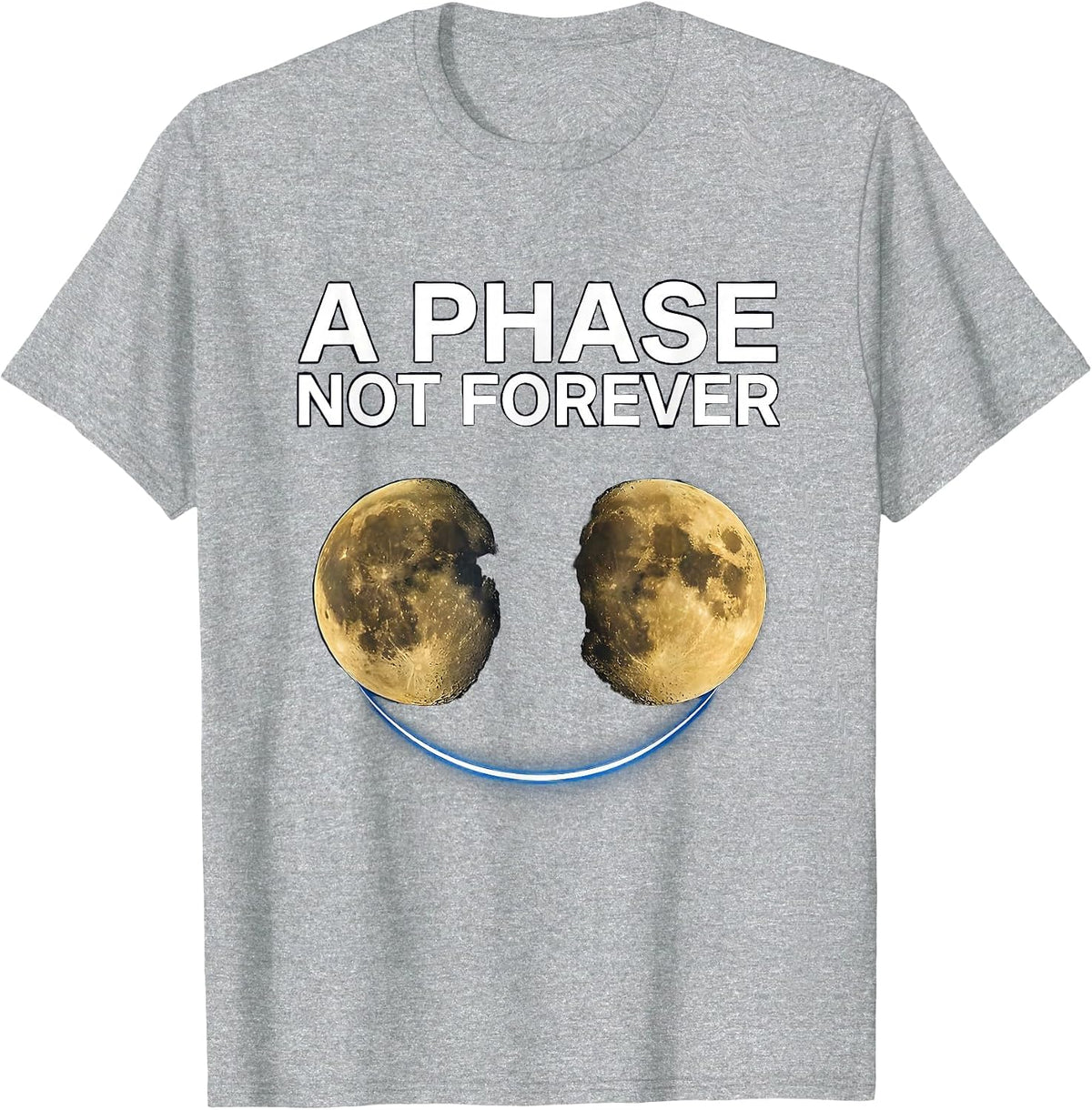 Men's A Phase Not Forever Cosmic Moon Phases Astronomy T-Shirt - Heather Grey