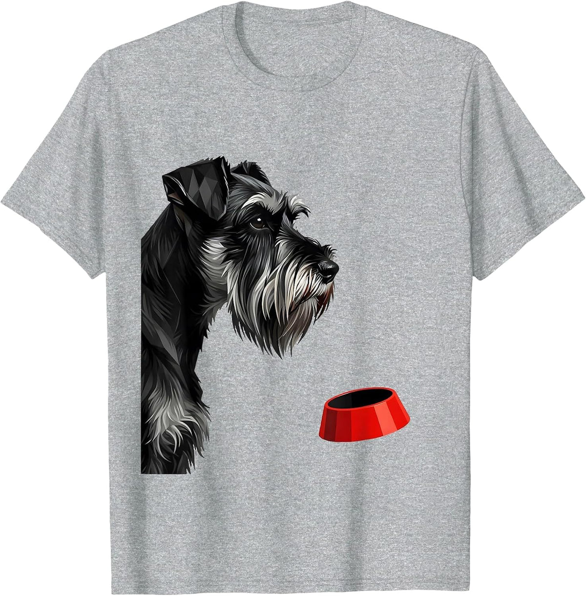 Men's Miniature Schnauzer Profile Swiss Style Dog Lover T-Shirt - Heather Grey