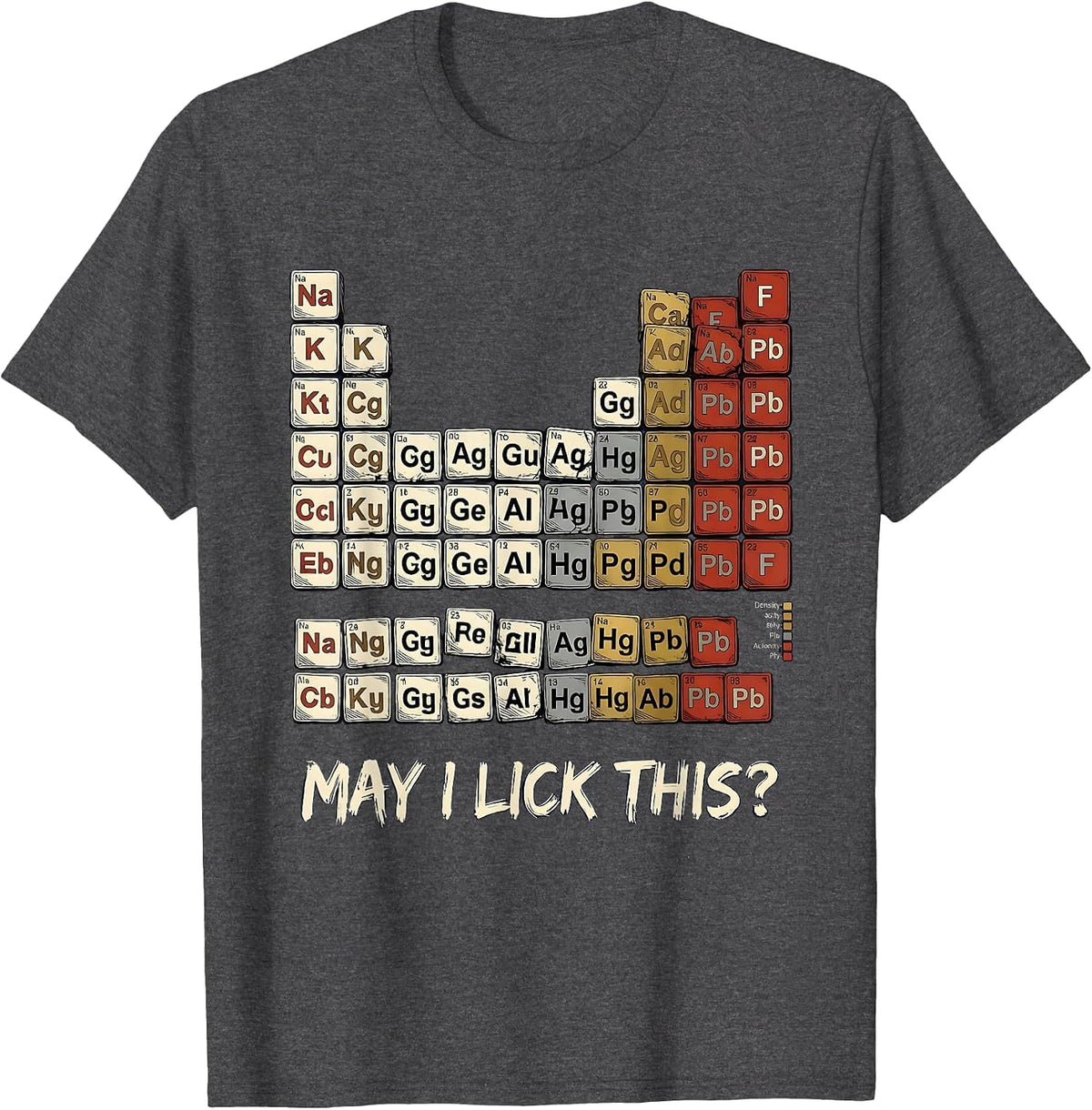 May I Lick This Funny Periodic Table Chemistry Teacher Humor T-Shirt - Dark Heather Grey