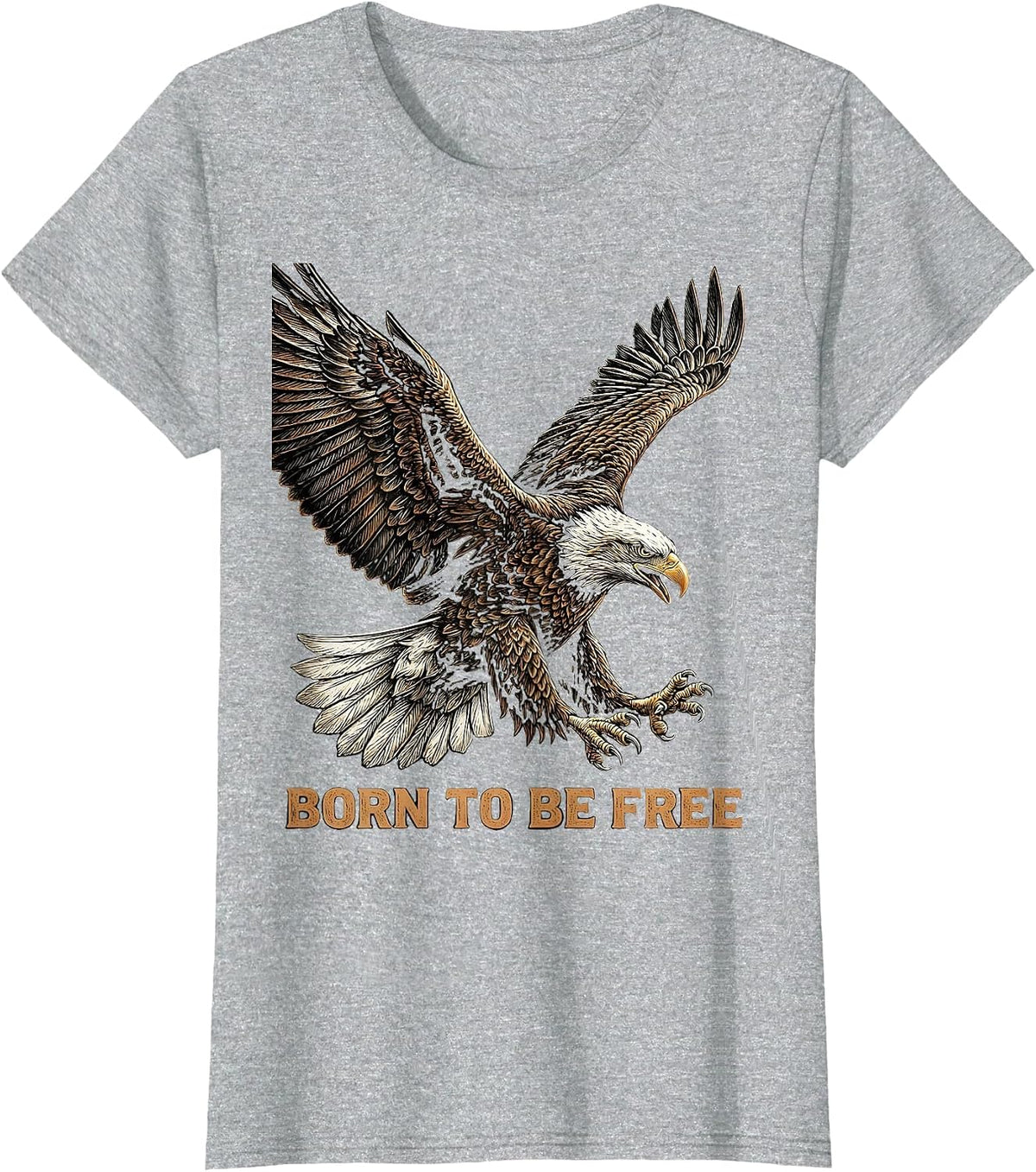 Born to Be Free Freedom Graphic Design T-Shirt - Heather Grey