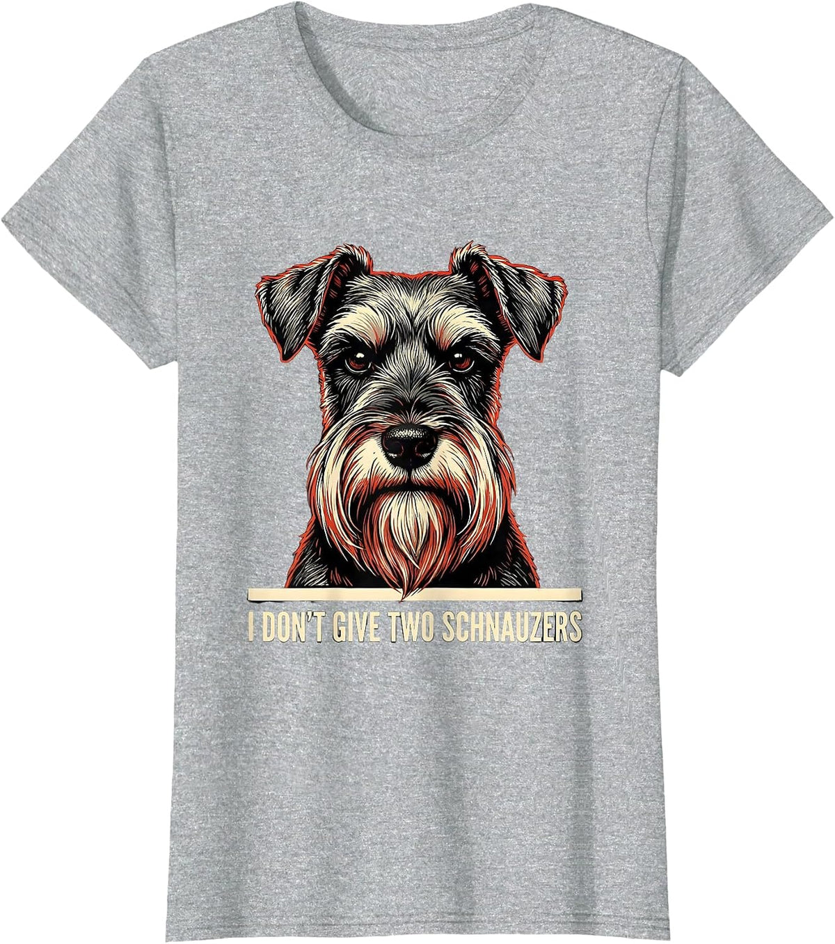 Women's I Don't Give Two Schnauzers Funny Miniature Schnauzer Lover T-Shirt - Heather Grey