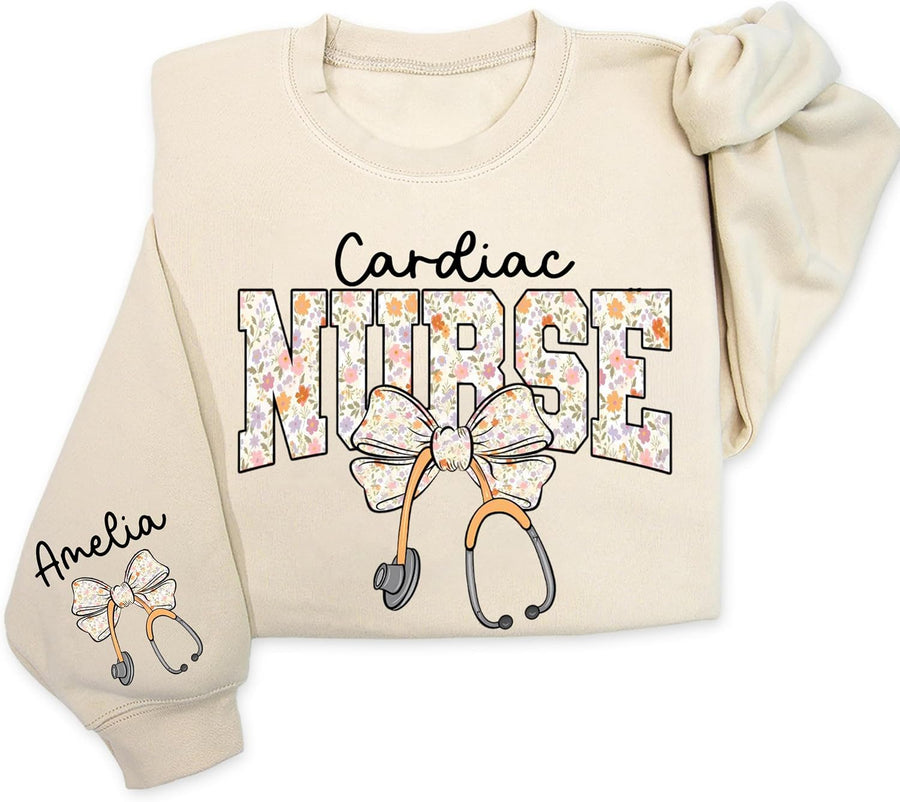 Personalized Nurse Sweatshirt, Floral Nurse Crewneck, Healthcare Worker Appreciation Gift, Gifts for Colleagues - 13.