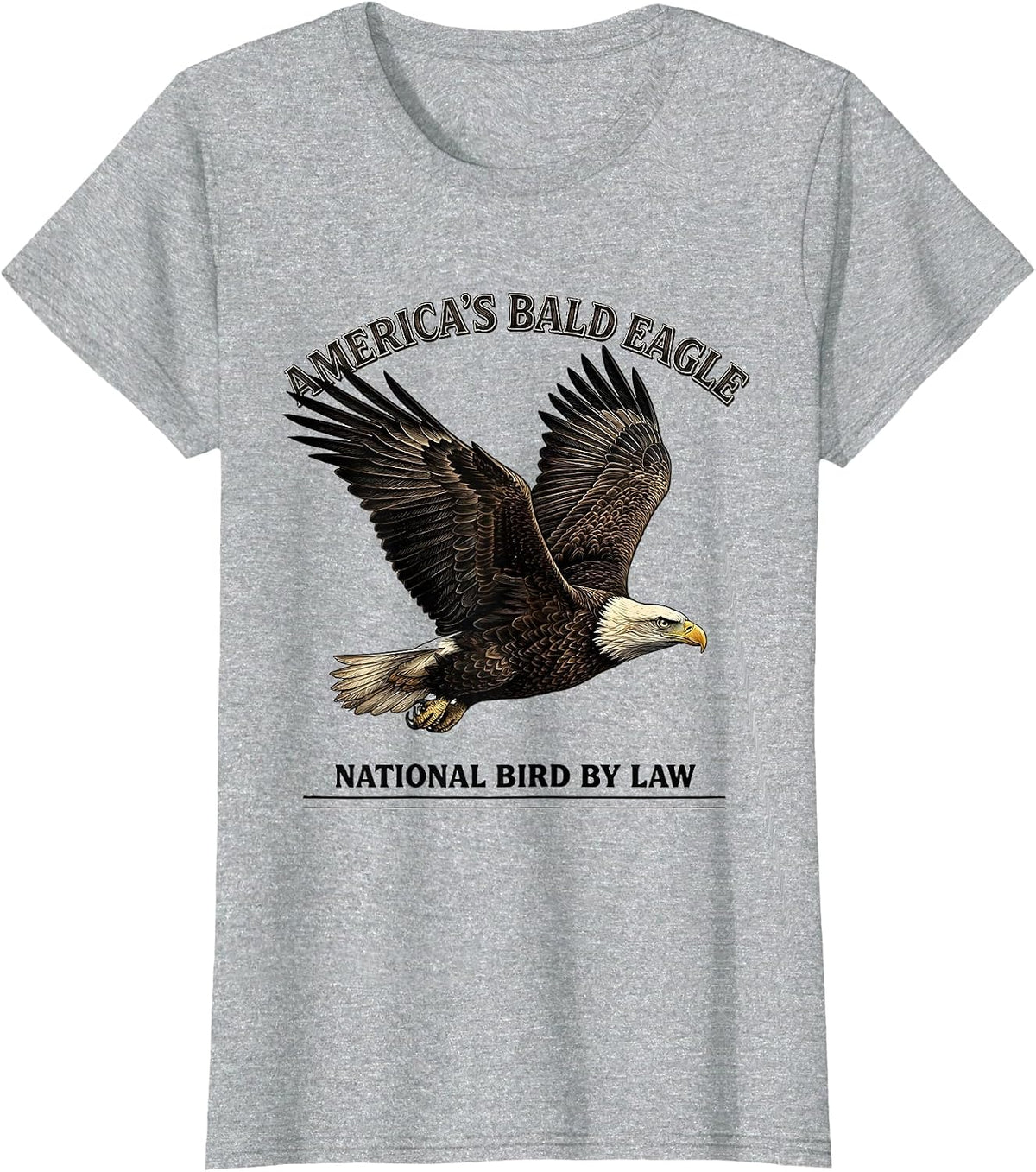 America's Bald Eagle National Bird By Law Bird Lover T-Shirt - Heather Grey