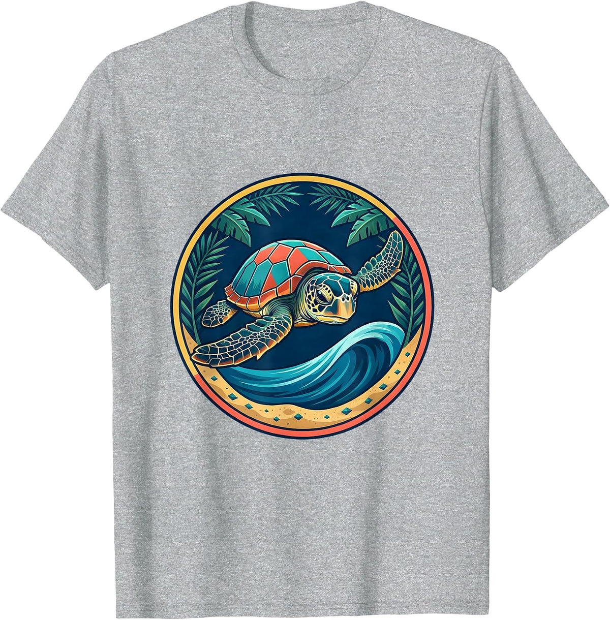 Men's Sea Turtle Hatchling Racing to the Ocean T-Shirt - Heather Grey