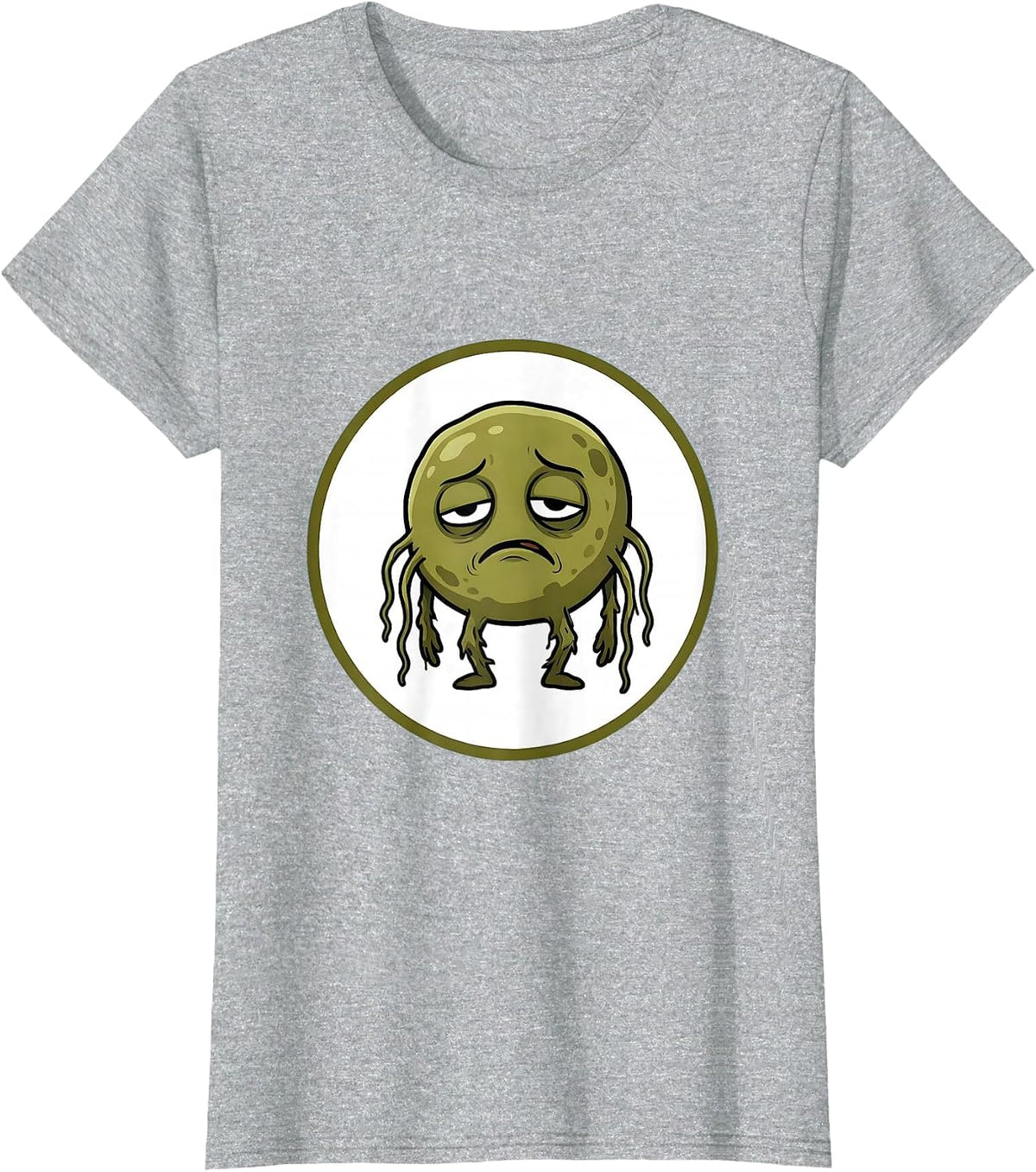 School Nurse Defeated Germ Cartoon Illustration T-Shirt - Heather Grey