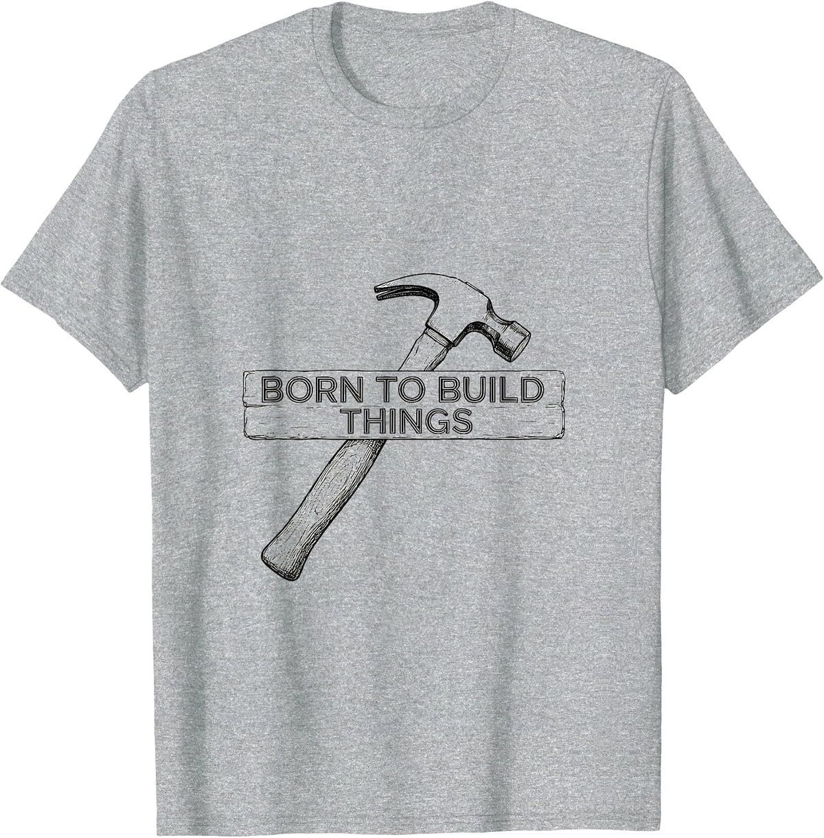 Men's Born to Build Things Blue Collar Worker Design T-Shirt - Heather Grey