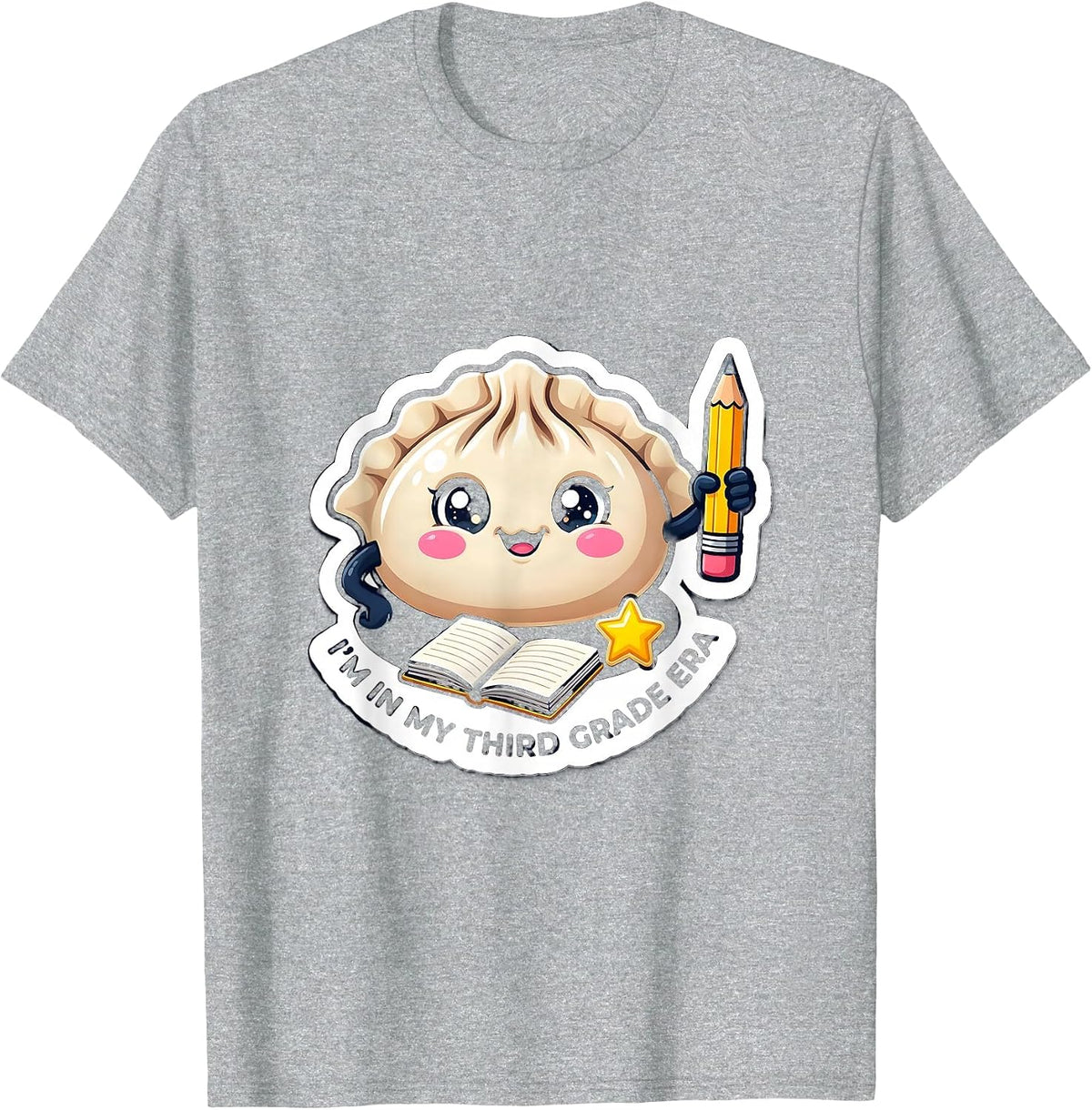 Men's I'm In My Third Grade Era Cute Dumpling Back to School Girl T-Shirt - Heather Grey