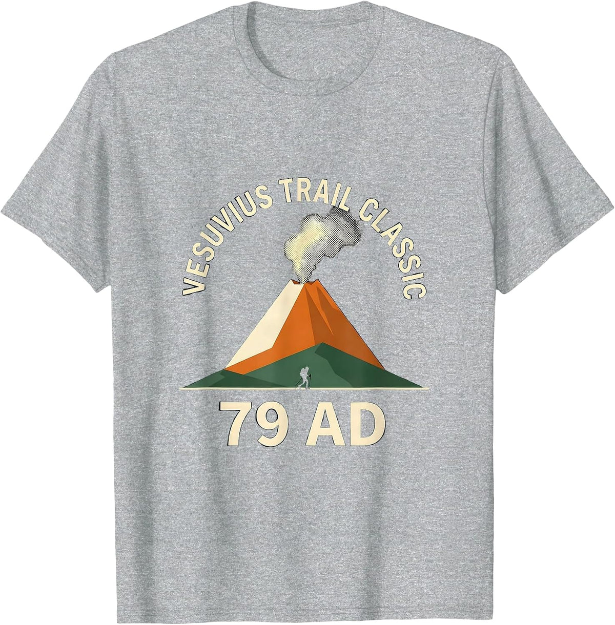 Men's Vesuvius Trail Classic 79 AD Funny Volcano History Geography T-Shirt - Heather Grey