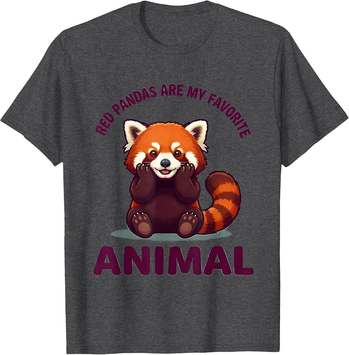 Red Pandas Are My Favorite Animal Cute Kawaii Animal Lover T-Shirt - Dark Heather Grey