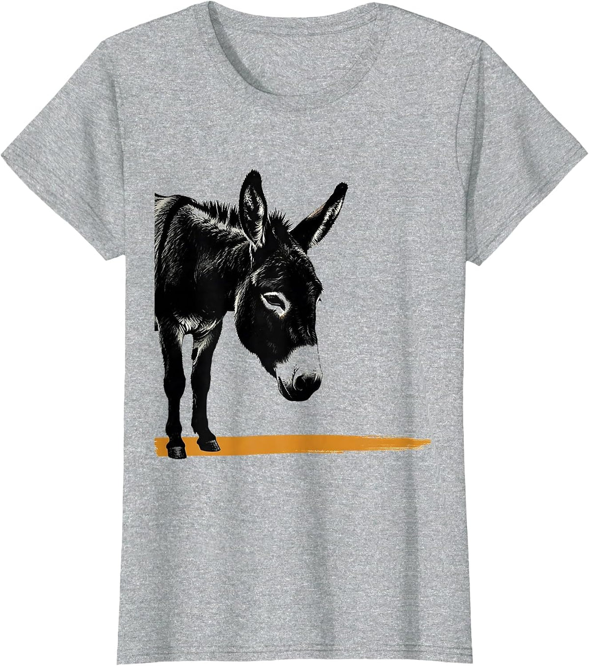 Donkey Minimalist Quirky Farm Animal Humor T-Shirt - Heather Grey