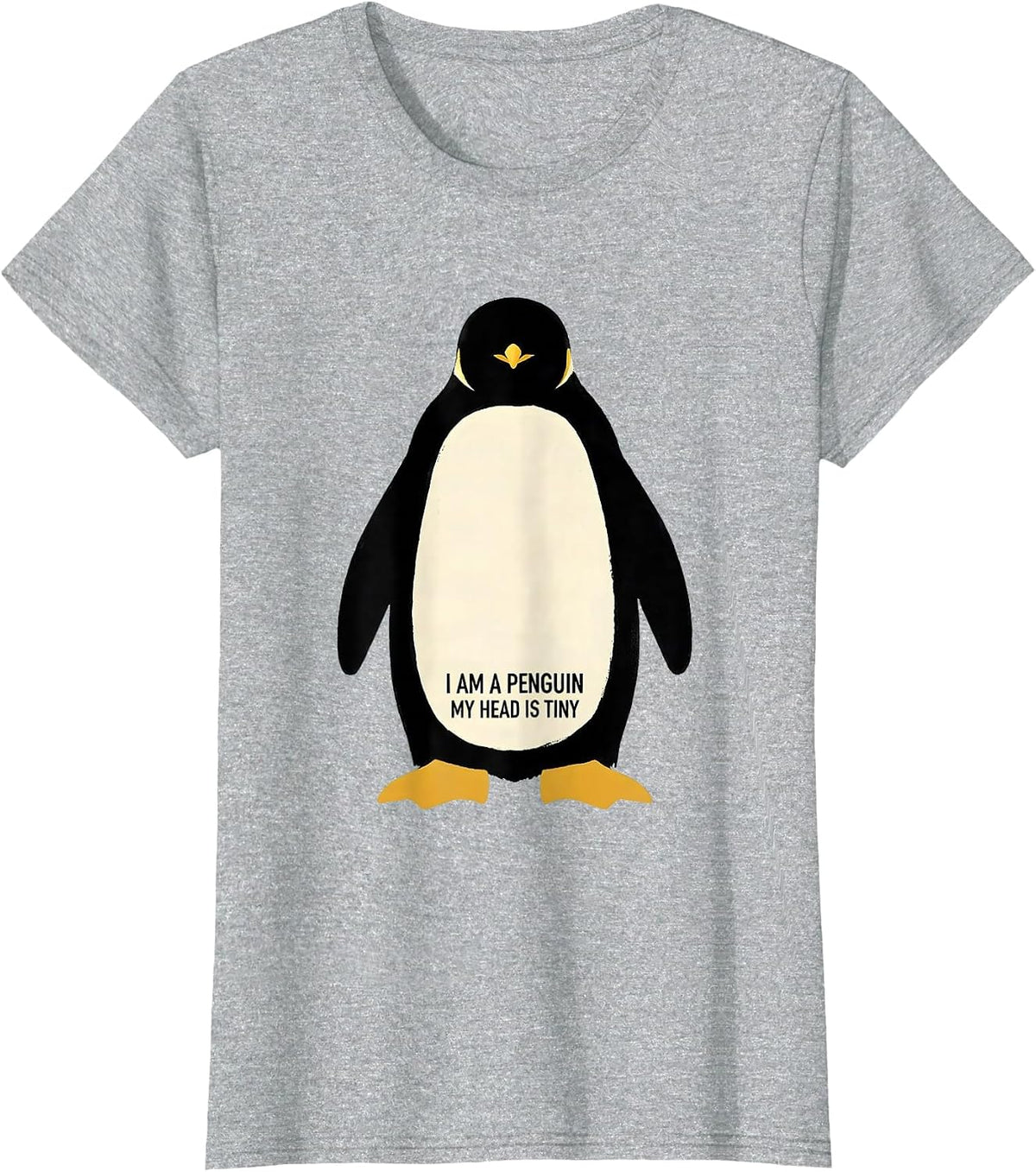 Women's I Am A Penguin My Head Is Tiny Funny Penguin Lover Halloween T-Shirt - Heather Grey