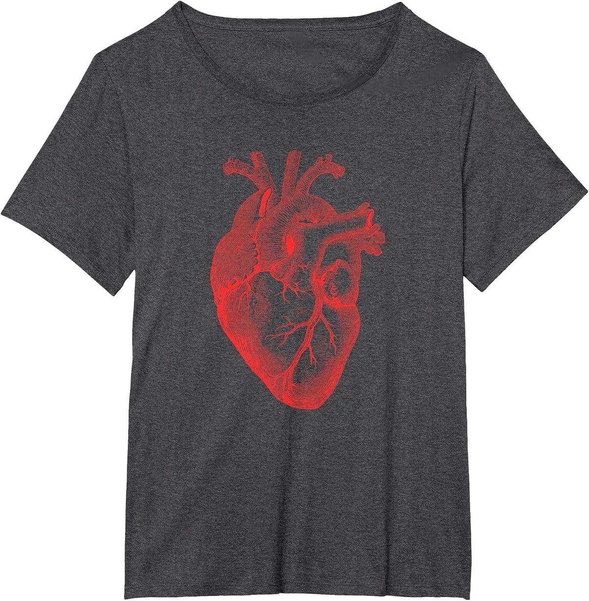 Anatomical Heart Spreading Love Valentine T-Shirt - Dark Heather Grey
