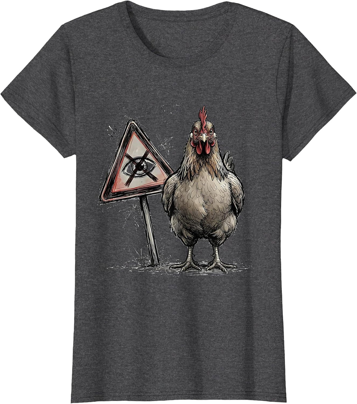 Women's Chicken Butt Funny Chicken Lover Gift T-Shirt - Dark Heather Grey