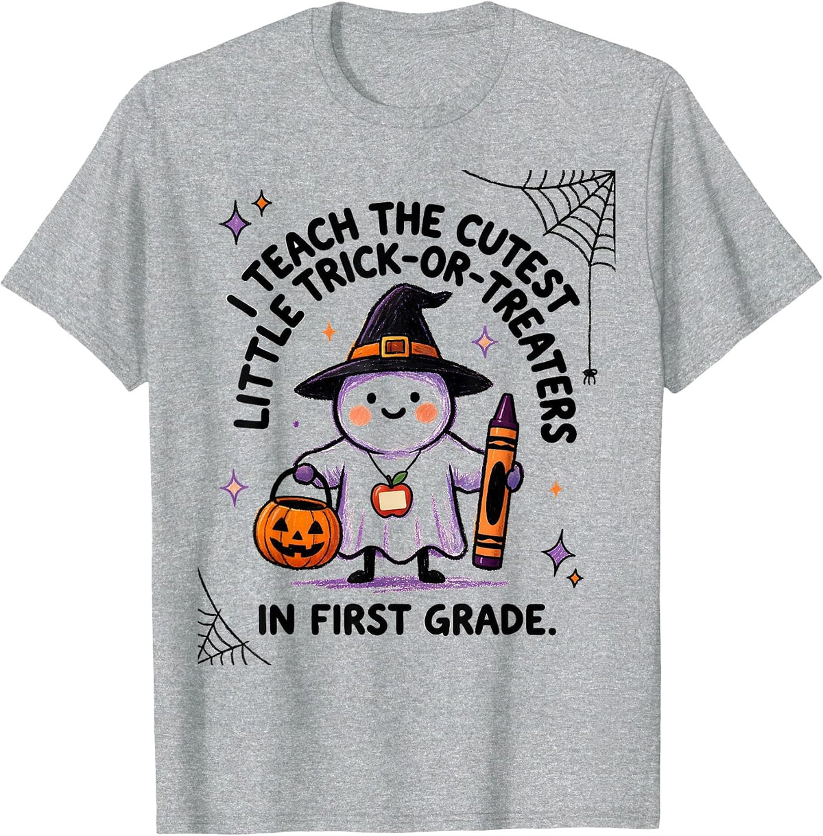 Men's I Teach The Cutest Little Trick-or-Treaters In First Grade T-Shirt - Heather Grey