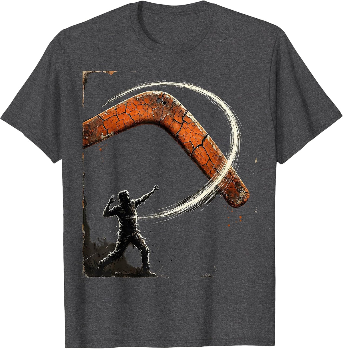 Boomerang Karma Funny FAFO Graphic Design T-Shirt - Dark Heather Grey