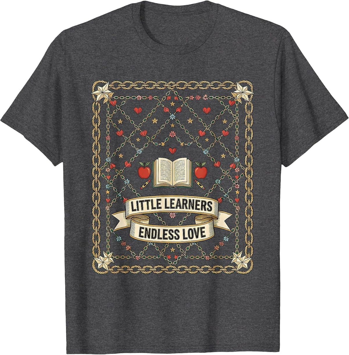 Men's Little Learners Endless Love Preschool Teacher T-Shirt - Dark Heather Grey