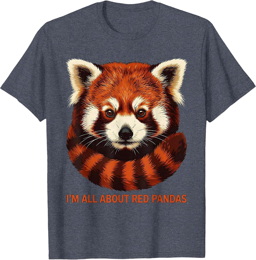 I'm All About Red Pandas Funny Animal Lover Zoo Souvenir T-Shirt - Heather Blue