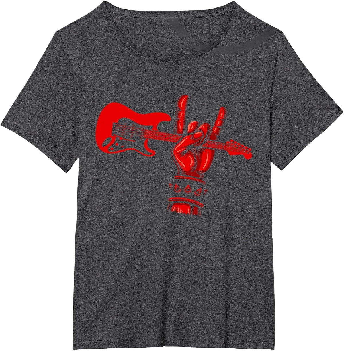 Heavy Metal Clothing Death Metal Hard Rock 'n' Roll T-Shirt - Dark Heather Grey