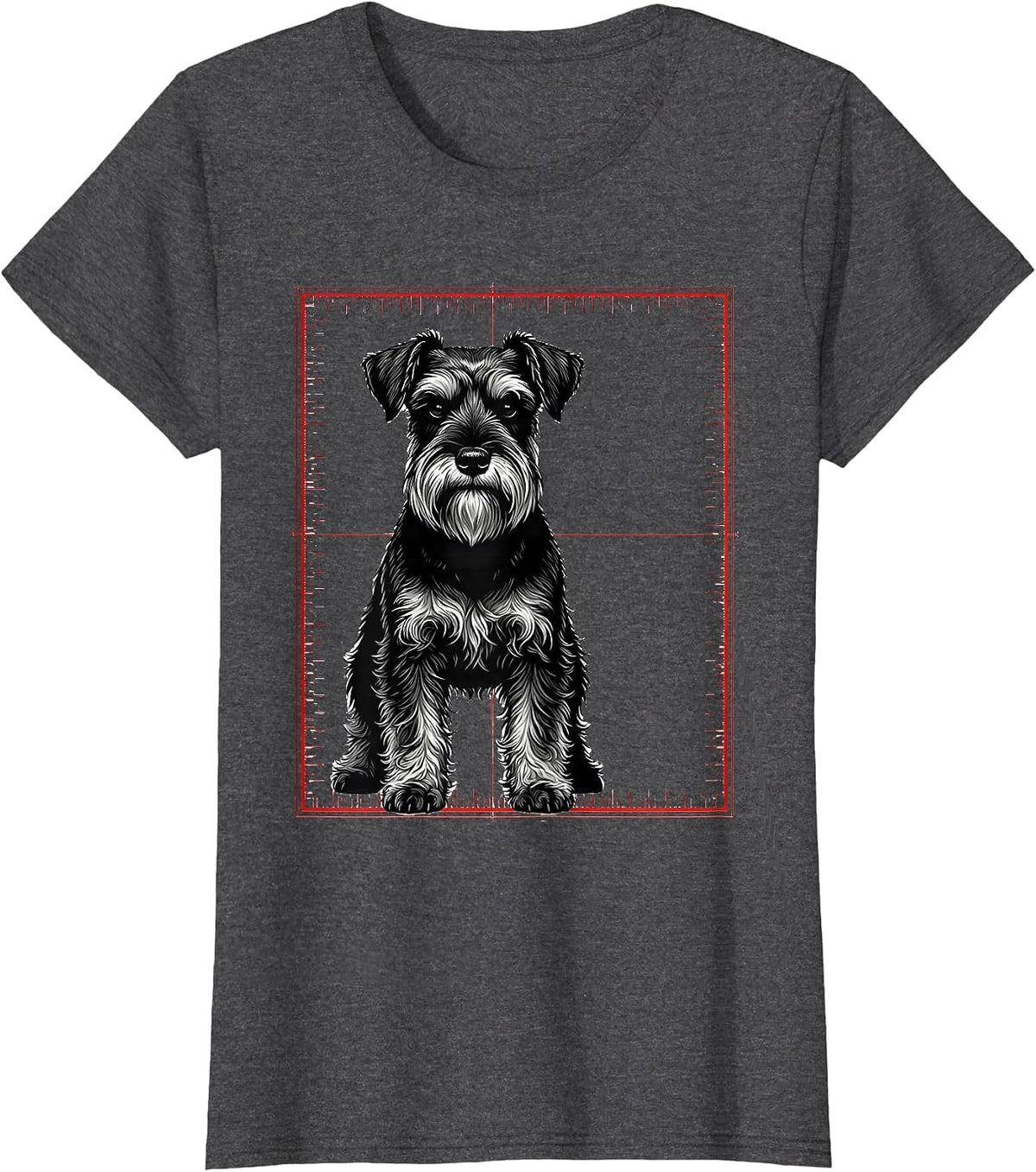 Women's Miniature Schnauzer Swiss Humor Dog Lover Gift T-Shirt - Dark Heather Grey