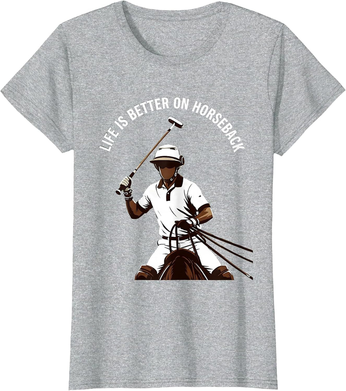 Women's Life Is Better On Horseback Equestrian Design T-Shirt - Heather Grey