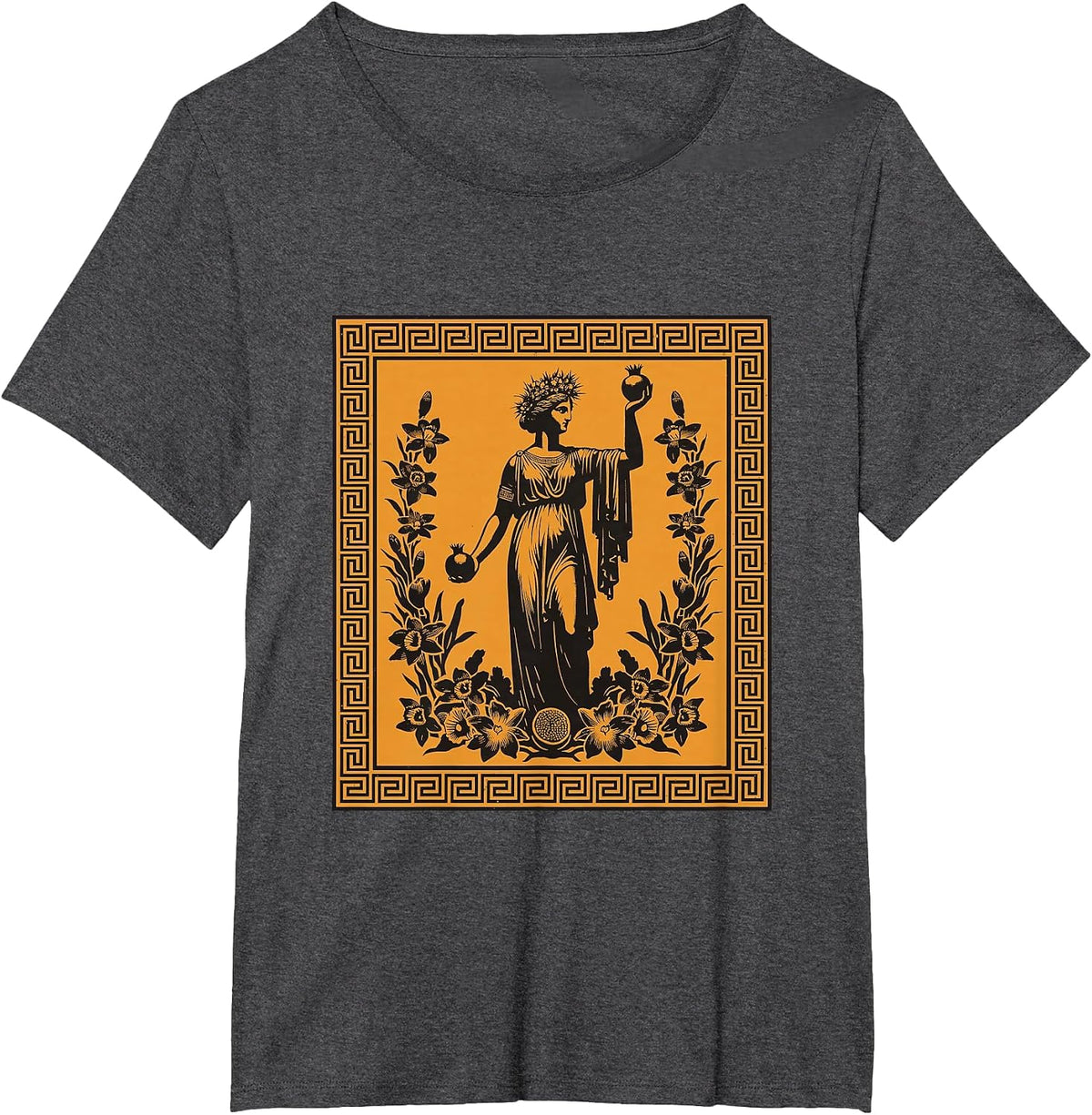 Persephone Spring Goddess Greek Mythology Ancient Greece Art T-Shirt - Dark Heather Grey
