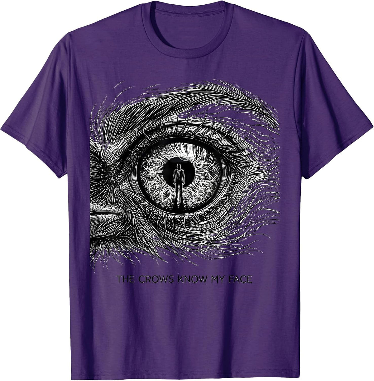 Men's The Crows Know My Face Funny Crow Meme Bird Lover Humor T-Shirt - Purple