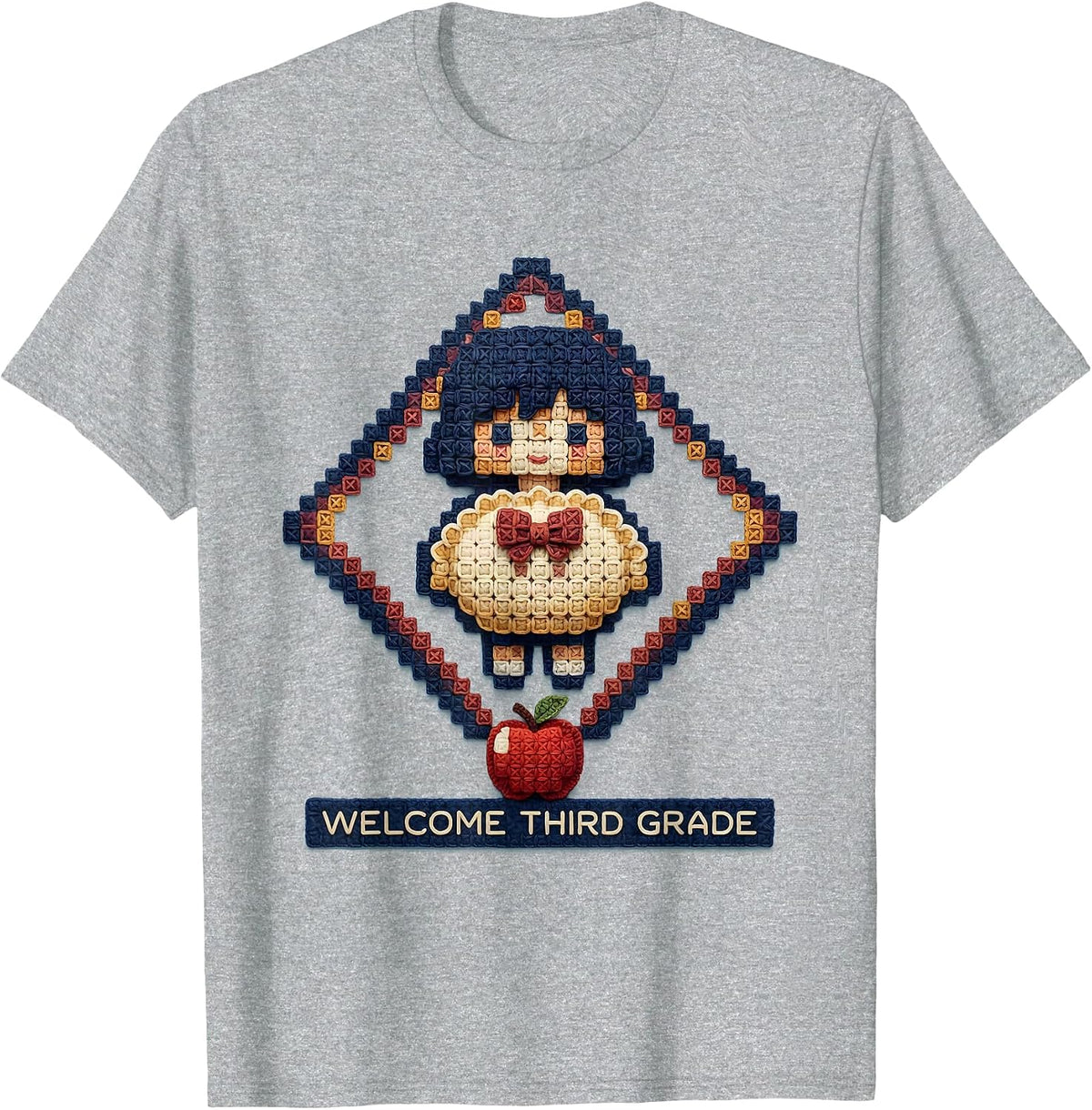 Men's Welcome Third Grade Cute Dumpling Girl Back to School T-Shirt - Heather Grey