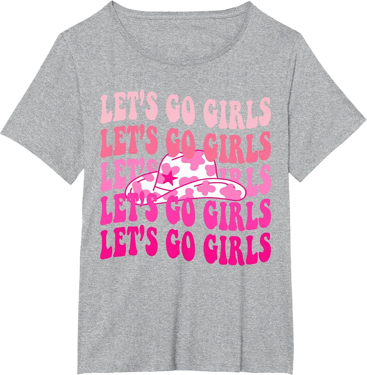 Let's Go Girls Western Cowgirl T-Shirt - Heather Grey
