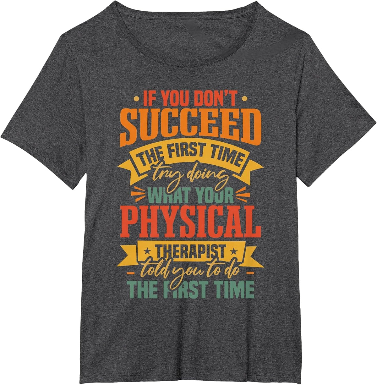 Retro Physical Therapist Physical Therapy T-Shirt - Dark Heather Grey