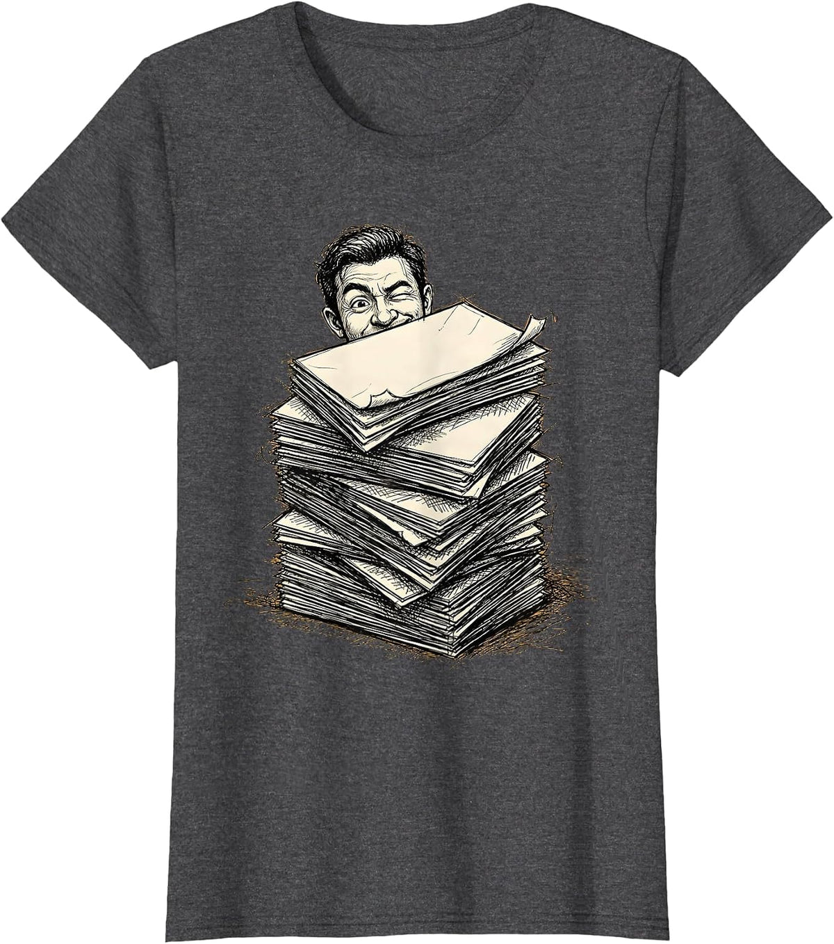 Women's I Cant But I Know A Guy Winking Illustration T-Shirt - Dark Heather Grey