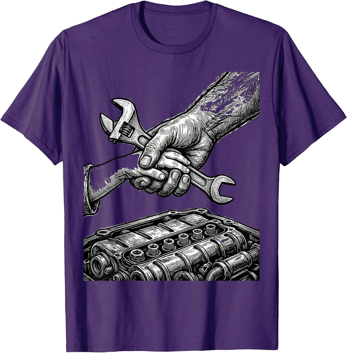 Men's Teach Kids to Change Oil Graphic Tee T-Shirt - Purple