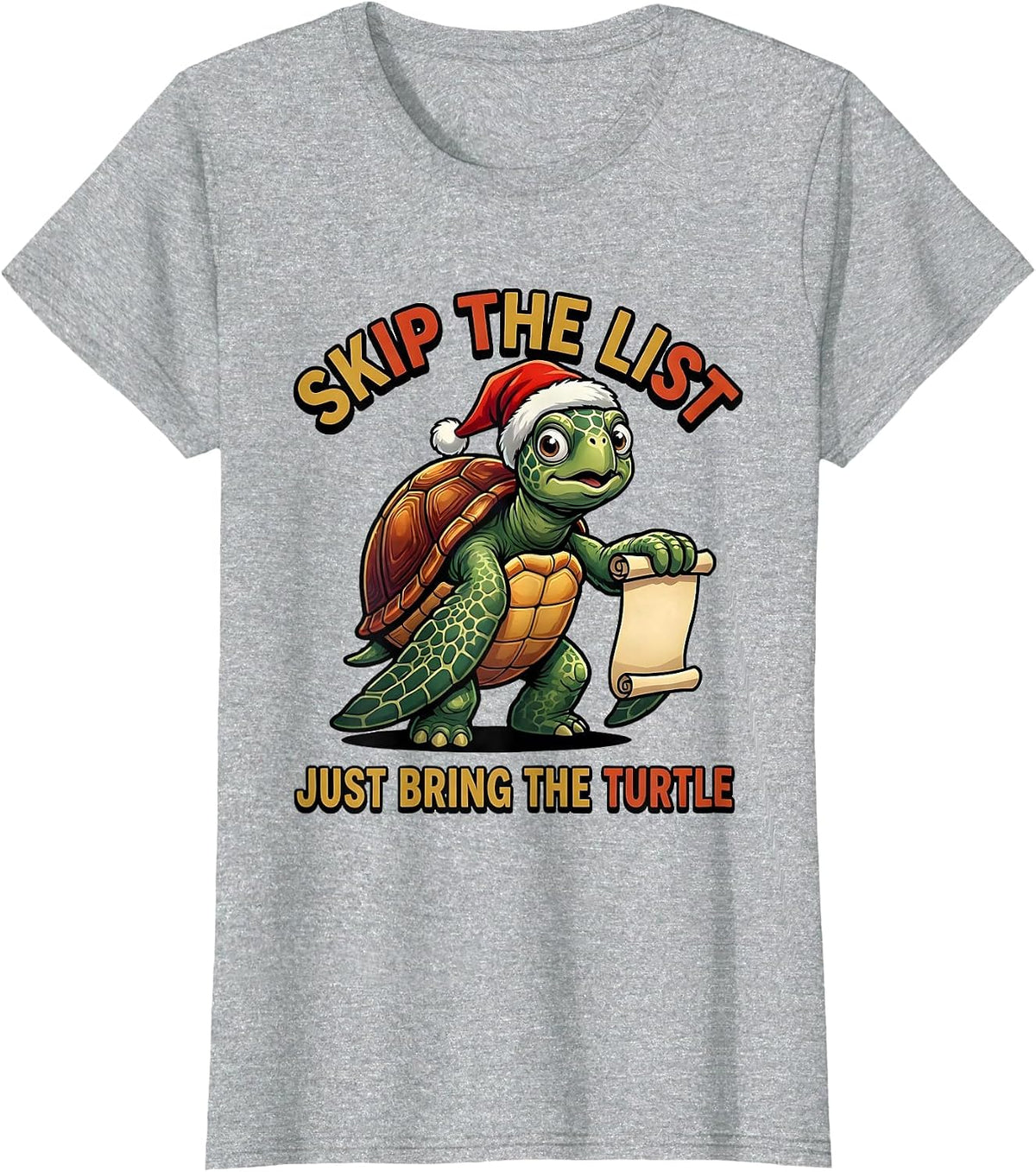 Skip The List, Just Bring The Turtle Funny Sea Turtle T-Shirt - Heather Grey