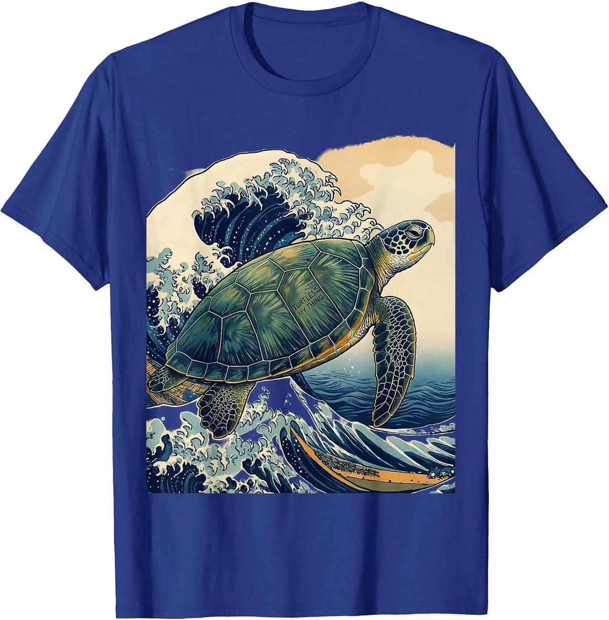 Turtles Are My Thing Ukiyo-e Sea Turtle Lover Gift T-Shirt - Royal Blue
