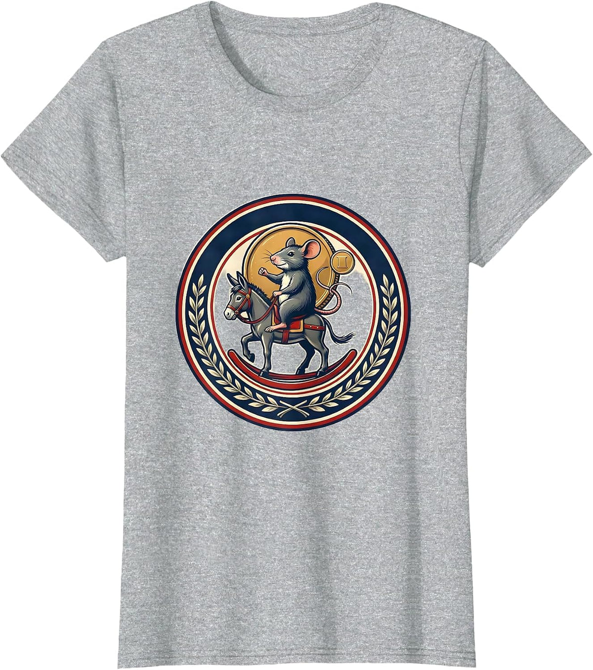 Rat On Donkey Seal Irreverent Humor Animal Lover Gift T-Shirt - Heather Grey