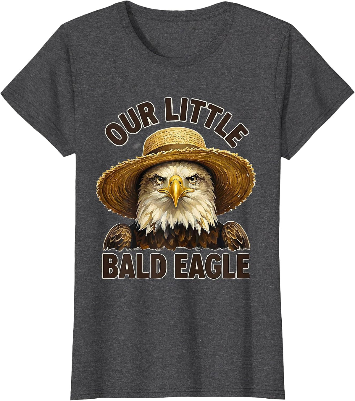 Women's Our Little Bald Eagle Funny Patriotic Eagle Lover Novelty T-Shirt - Dark Heather Grey
