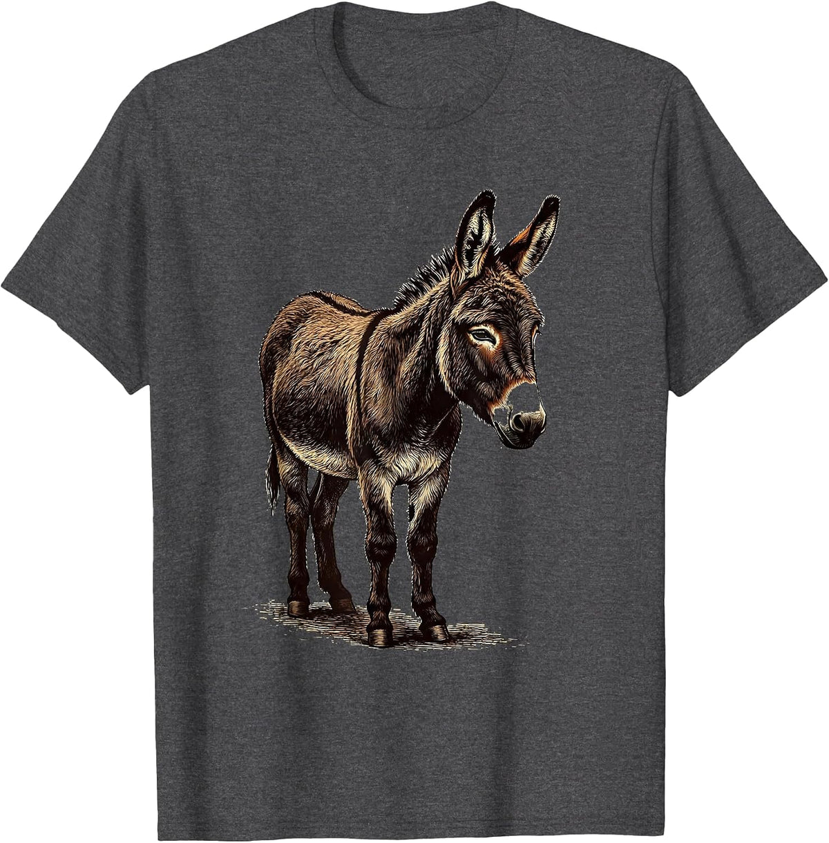 Men's Mini Donkey Vintage Quirky Farm Animal Humor T-Shirt - Dark Heather Grey