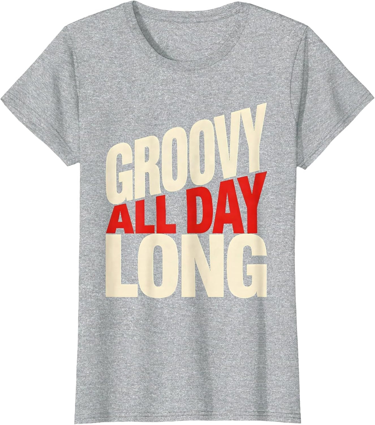 Groovy All Day Long Hippie Vibes Design T-Shirt - Heather Grey