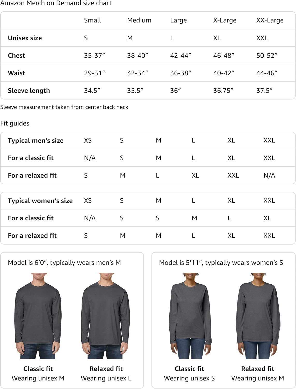 Abuelo Shark Cool Funny Family Long Sleeve T-Shirt - size chart