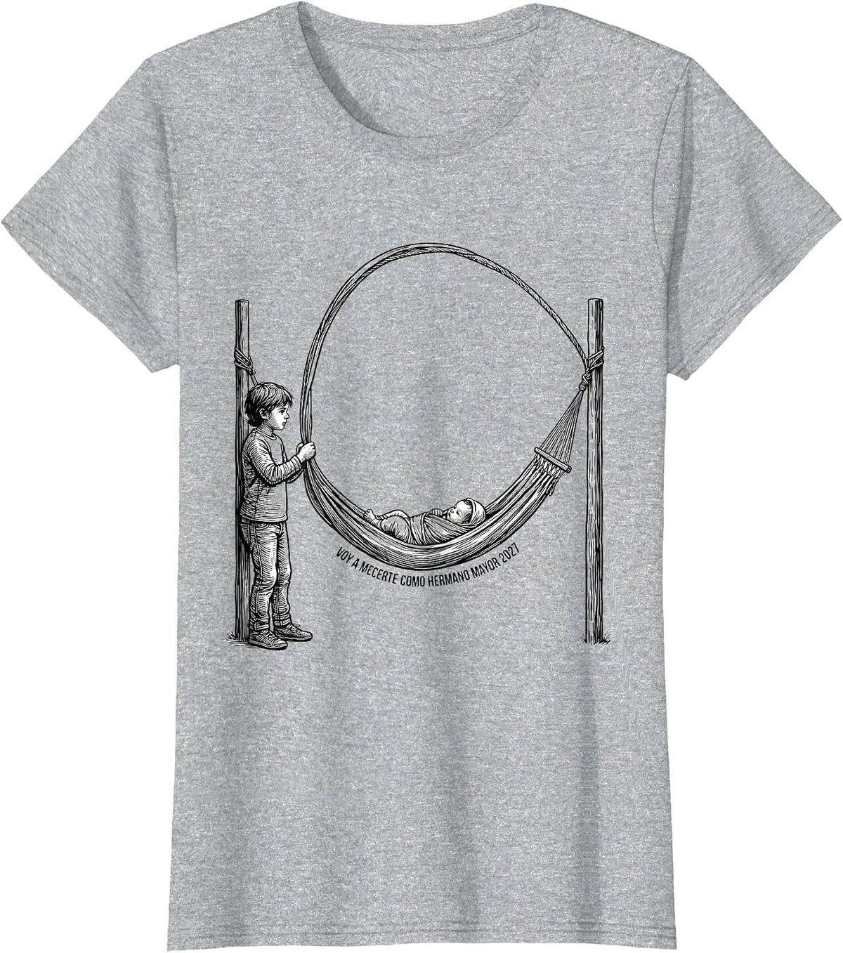 Voy A Mecerte Como Hermano Mayor 2027 Spanish Big Sibling T-Shirt - Heather Grey