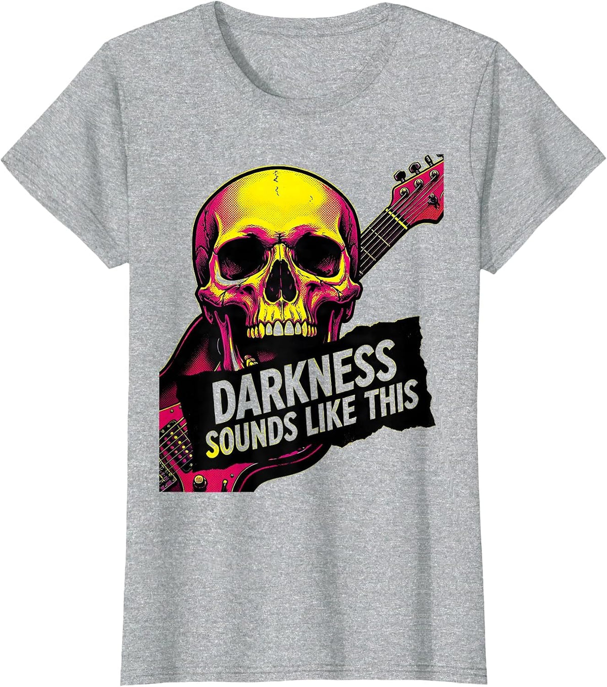 Women's Darkness Sounds Like This Metal Band Design T-Shirt - Heather Grey