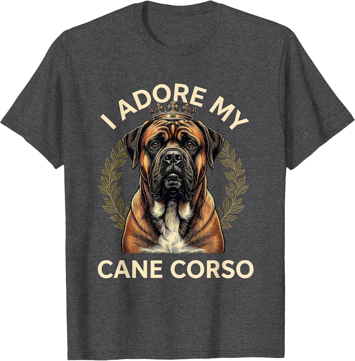 I Adore My Cane Corso Illustration Italian Mastiff Pet Lover T-Shirt - Dark Heather Grey