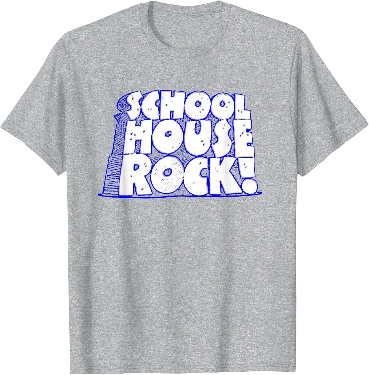 Schoolhouse Rock Reverse Logo Classic Educational Cartoon T-Shirt - Heather Grey