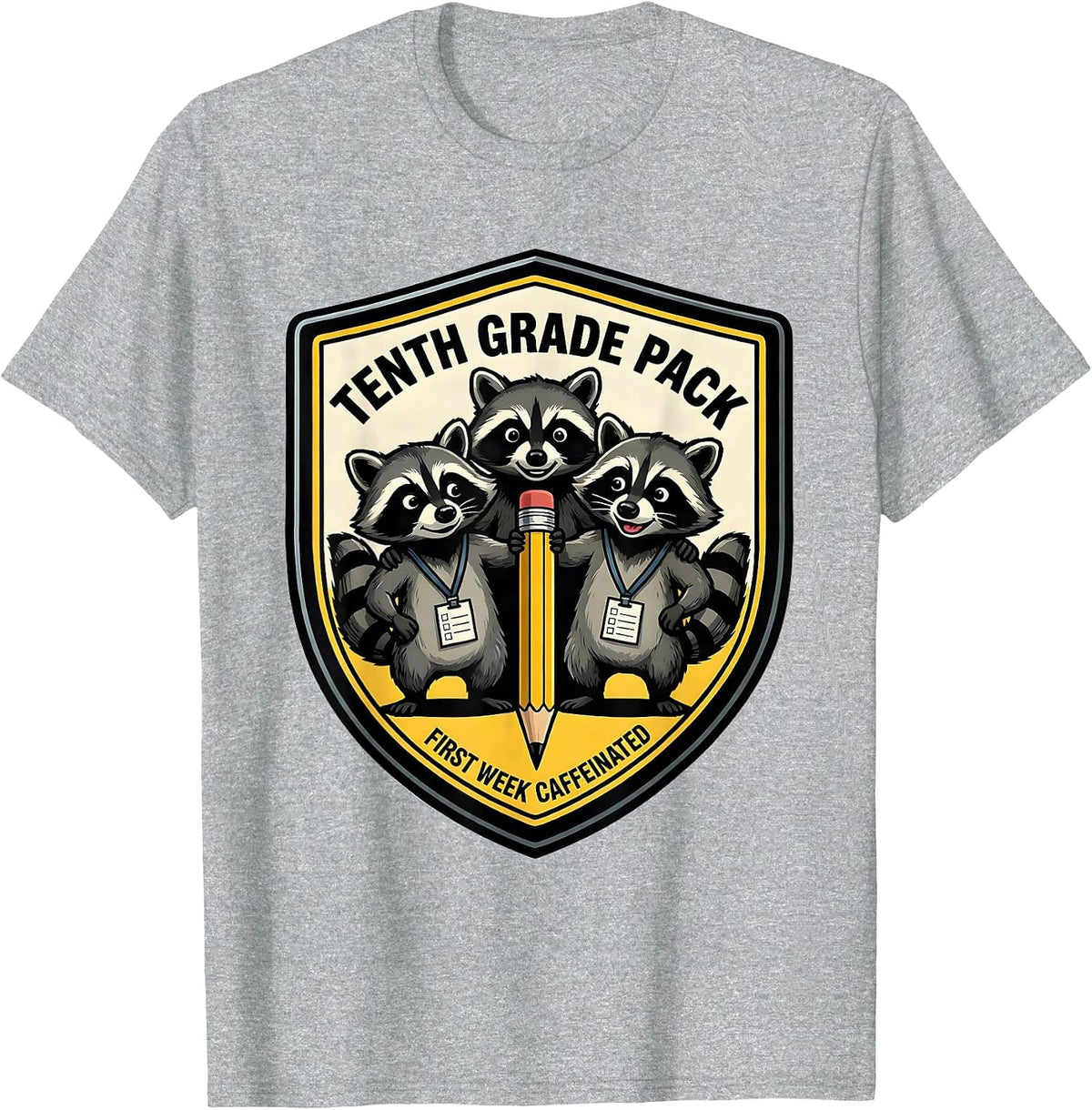 Men's Tenth Grade Pack — First Week Caffeinated Teacher T-Shirt - Heather Grey